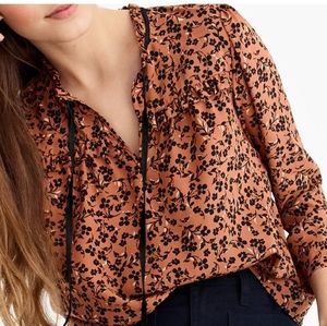 J. Crew floral silk blouse